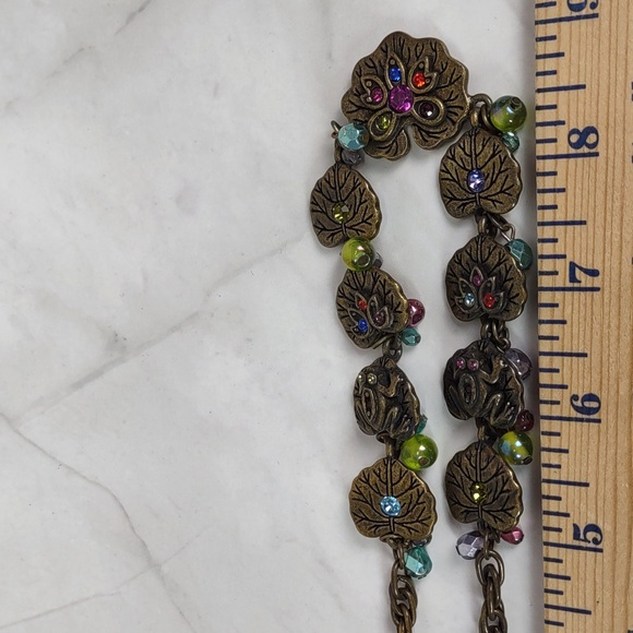 Chico's Vintage-look Jeweled Frog On Lily Pad Necklace - Picture 10 of 10